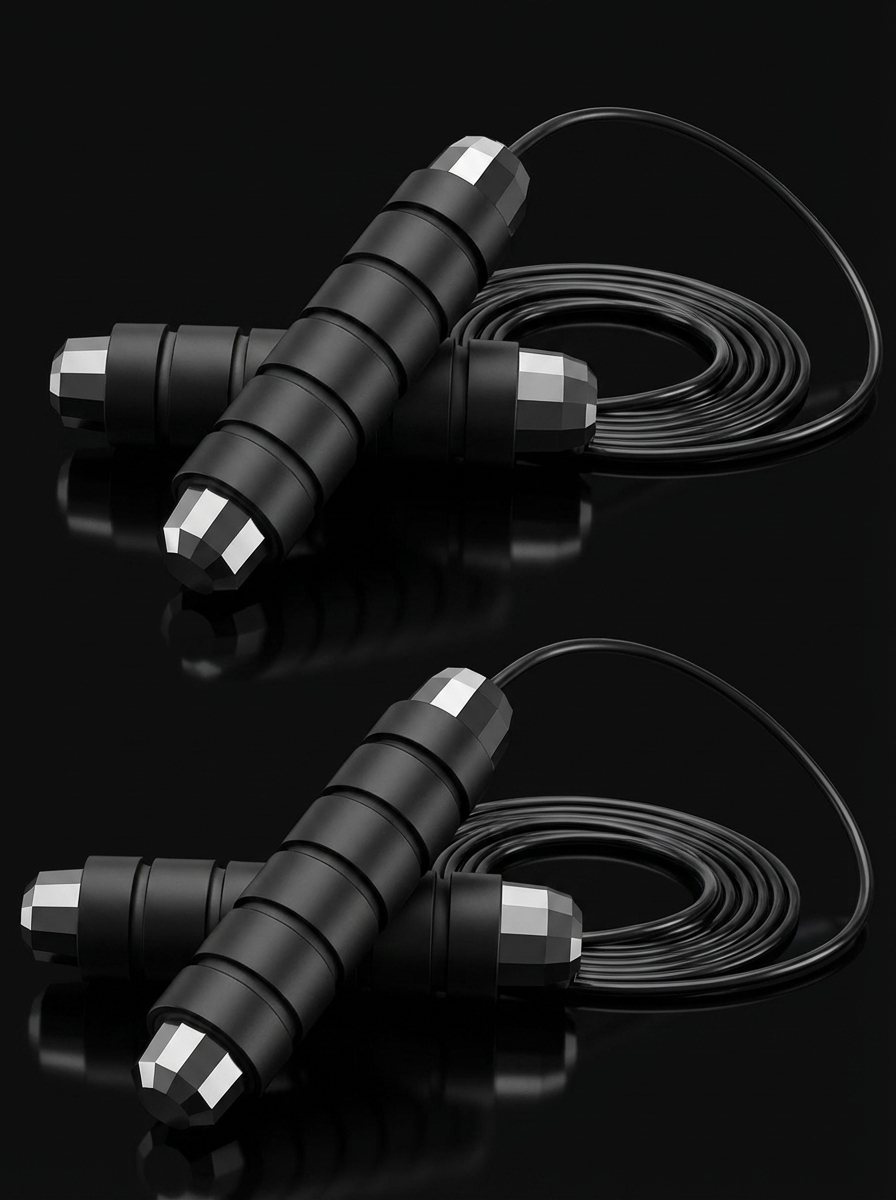 2Pcs Adjustable Jump Rope - Black
