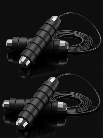 2Pcs Adjustable Jump Rope - Black