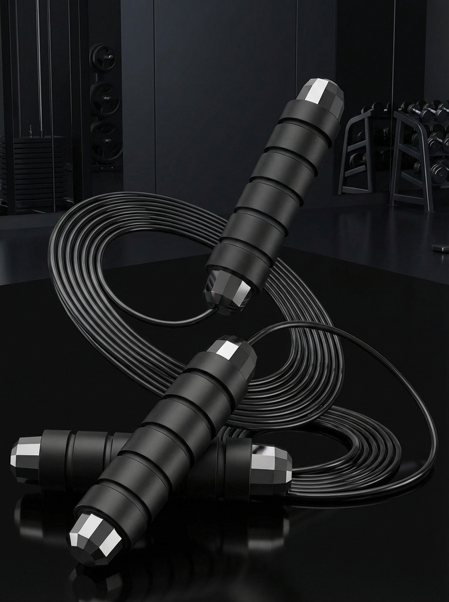 2Pcs Adjustable Jump Rope - Black